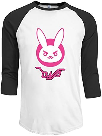 D.VA OW Overwatch Men's Activewear Raglan T shirt Black