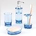 InterDesign Eva Toothbrush Holder Stand for Bathroom Vanity Countertops - Ocean Blue