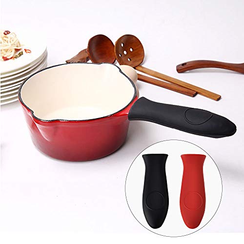StyleZ 3 PCS Silicone Heat Resistant Hot Handle Holder Kitchen Fry Pan Metal Frying Pans Pot Sleeve Grip Handle (Black)