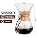 Phyismor Classic Pour Over Coffee Maker Carafe - 1100ml/37oz, Coffee Dripper Brewer Pot, with Borosilicate Glass, for Manual Home Made Drip Coffee
