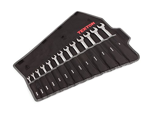 TEKTON WRN53091 Ratcheting Combination Wrench Set with Roll-up Storage Pouch, Inch, 1/4-Inch - 1-Inch, 13-Piece