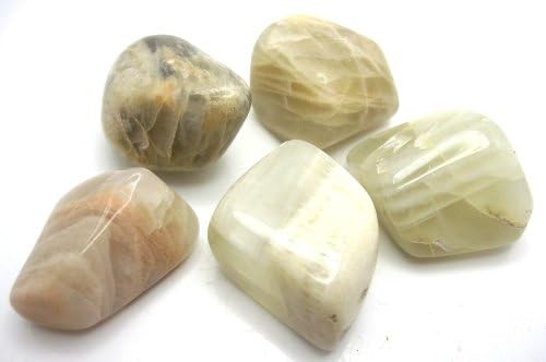 Moonstone Tumbled Stones TWO Crystal Healing Metaphysical with Organza Pouch