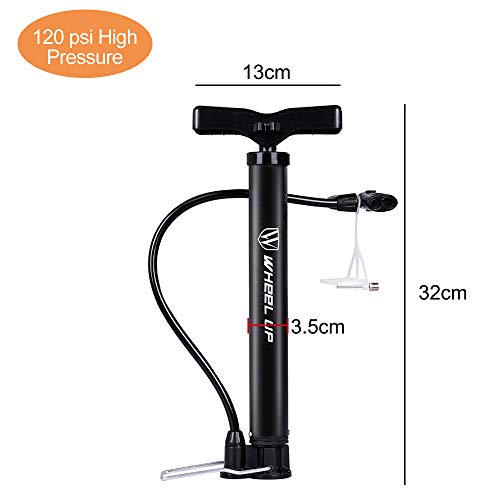 Bike Floor Pump, High Pressure 120 PSI Portable Bicycle Tire Air Pump