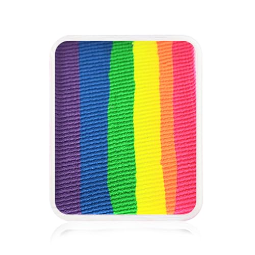 Kraze FX Face Paint Palette Refill - Bright Neon Face Paint (6 gm) - Hypoallergenic, Non-Toxic, Water Activated Professional Face & Body Painting Makeup Supplies for Sensitive Skin, Kid Safe, Adults