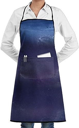 XNGTAX Aprons Trippy Space Funny Adjustable Chefs Bib With Pocket For Women And Men Black