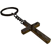 Meimimix Cross Keychain for Men Boys Stainless Steel Black Jewelry Religious Christian Christmas Gifts