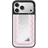 CASETiFY Mirror iPhone 17 Pro Max Case [Reflective/Compatible with Magsafe / 4.9 ft. 1X Military Grade Drop Protection] - Life is Beautiful - Silver On Black