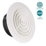 HG POWER 6 Inch Round Air Vent ABS Louver White Grille Cover Adjustable Exhaust Vent Fit for Bathroom Office Kitchen Ventilation