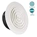 HG POWER 6 Inch Soffit Vent，Round Air Vent Cover with Louver, ABS Adjustable Ceiling Vent Covers for Living Room, Bathroom, Kitchen, Greenhouse, Ventilation System, White - Opening Size 5.75