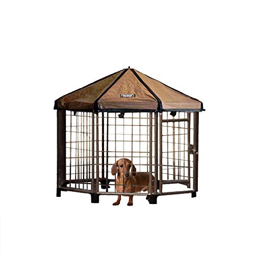 Advantek 3 Foot Portable Indoor Outdoor Galvanized Steel Pet and Dog Gazebo with Weatherproof Reversible Cover