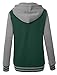 LE3NO Premium Womens Contrast Sleeve Fleece Varsity Baseball Hoodie Jacket