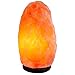 7 to 8 Inch Himalayan Salt Lamp Hand Carved, Natural Wood Base with Dimmer Control, 4-6 lbs, Mined From Himalayan Mountain Range, Beautiful Amber Color, 100% Authentic Himalayan Salt Lamp