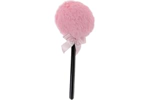 ARTIBETTER Makeup Powder Puff with Long Handle, Fluffy Pink Applicator for Loose and Talcum Powders, Suitable