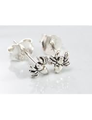 Single Detail Page Misc: 925 Sterling Silver Earring Cartilage For Women Ear Stud Helix Tiny Spider 1/5" diameter (5mm wide) - Thailand