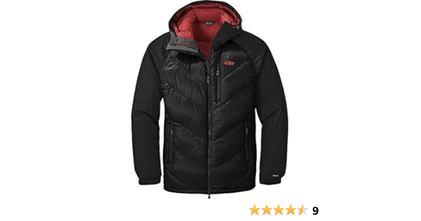 outdoor research alpine down hooded jacket