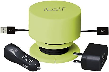 iCoil - USB Cell Phone and Tablet Charger Extension Cable Cord 12 Feet iPhone Samsung Etc. (Green Pod Black Cord (and chargers)