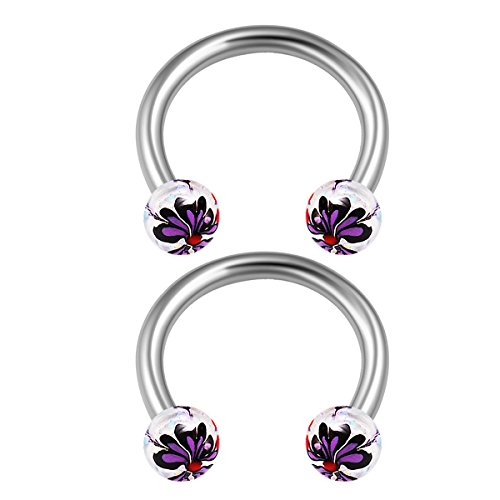 2pcs surgical steel clear 01 horseshoe earrings 16 gaug…