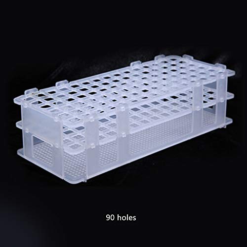 90 Well Plastic Test Tube Rack for Diameter Less Than 13mm Tubes White Detachable (13mm)