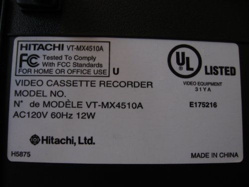 HITACHI-4-Head-VCR-Mono-VT-MX4510A