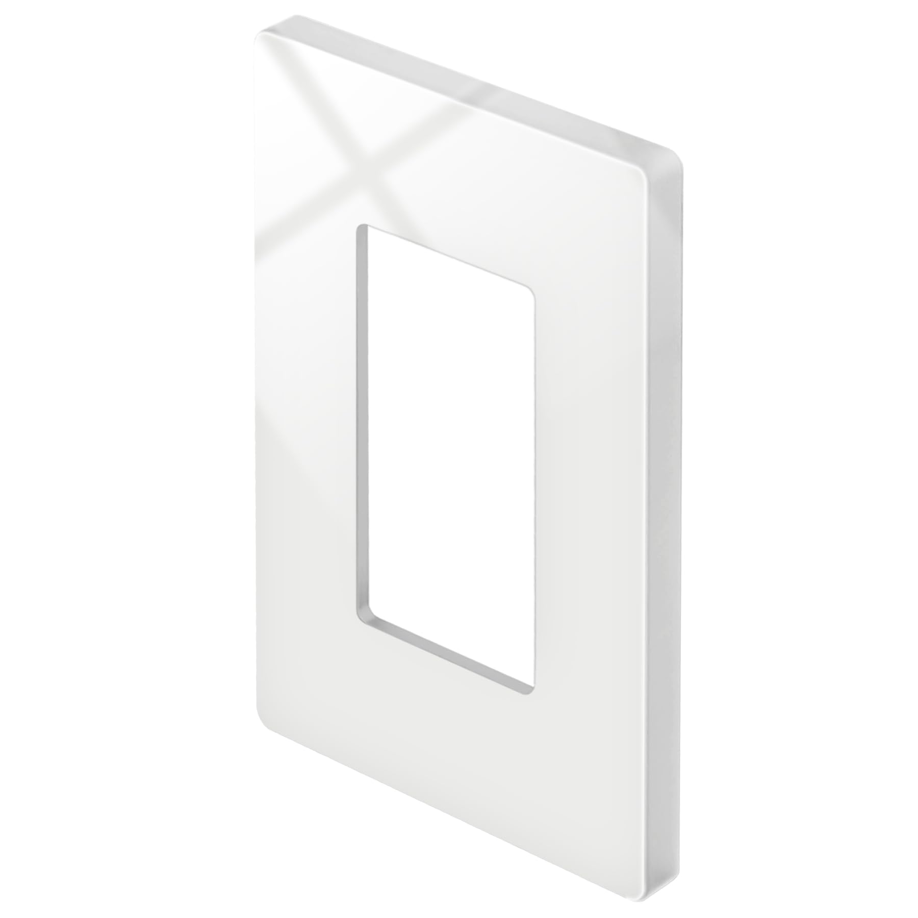 Photo 1 of 1 Pack BESTTEN 1 Gang Screwless Decorative Wall Plate, USWP4 Glossy Off White, Decorator Outlet Cover, for Light Switch, Dimmer, GFCI, USB Receptacle, H4.69” x W2.91”