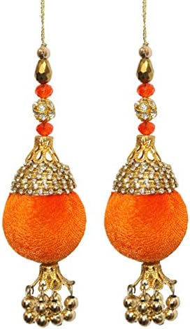 INDO STAR Round Nag-chain latkan/tassel finished with emerald some new colours velvet fabric