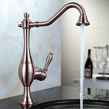 Deck Mounted Single Handle One Hole with Rose Gold Kitchen faucet