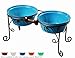 BestVida Pet Stand,Elevated Dog Bowls,Raised Dog Bowl Stand, Large Ceramic Dog Bowls, Pet Feeding Station, Dog Feeder for Large Medium Dogs （Large, Scuba Blue