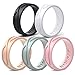 Silicone Wedding Ring/Band Men Women 4 5 Rings Pack- Designed Silicone Rubber Rings - Comfortable Durable Wedding Ring Replacement - Matching Sets - U.S Design Patent (6, Women's Rings) primary