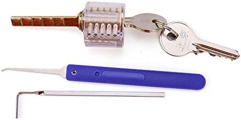 NS Training lock Professional Cutaway Inside view of Practice Keyed locks Training Skill Pick for Locksmith (5 Pins Cylinder Lock)