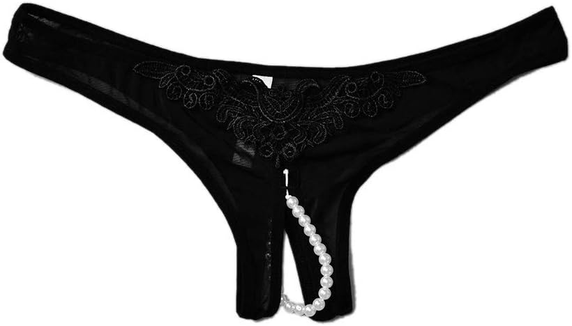Open Crotch Pearl Thong Panties