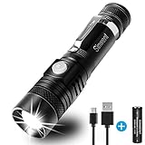 SINWENT USB Rechargeable Flashlight (Including 18650 Battery) Flashlight, Super bright flashlight 1000 Lumens Tactical Flashlight 4 Modes High/Low/Strobe/SOS for Camping Outdoo