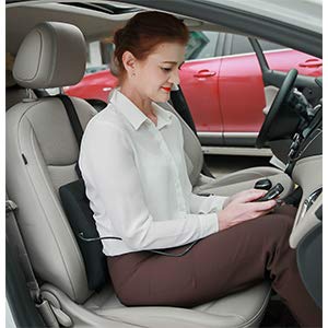image for ObboMed® SU-3400P 12V Heated Massage Travel Pro-Lumbar Seat Cushion, 