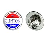 Clinton 2016 Democrat Logo Hillary Clinton for President Round Metal Lapel Hat Pin Tie Tack Pinback