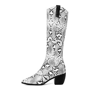 4122a67EDfL. SS300 YHZQ 2020 Rodilla Botas Altas Mujer, Botas De Serpiente Patrón Cuero con Bloque Talón, Otoño Invierno sobre La Rodilla… 4122a67EDfL. SS300