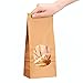 Halulu Bakery Bags Paper Treat Bags Resealable Kraft Paper Bags Cookie Popcorn Bags with Windows, 4.5x2.36x9.6