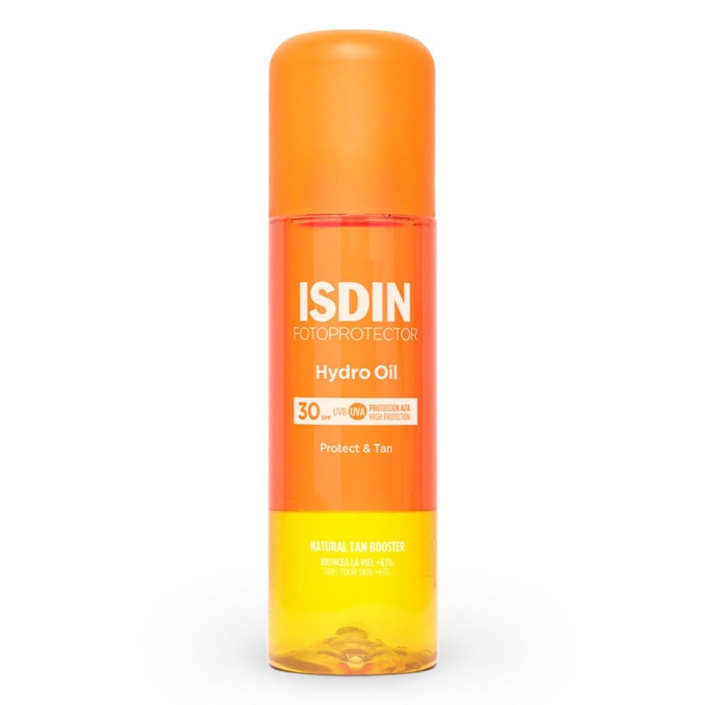 ISDIN Fotoprotector Hydro Oil SPF 30 (200ml) | biphasic sunscreen | promotes skin tanning effect | water resistant