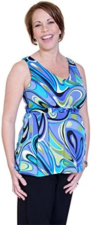 Protec Maternity Women's Wear Cell Phone Radiation Fetal Protection Blouse Blue Print Large