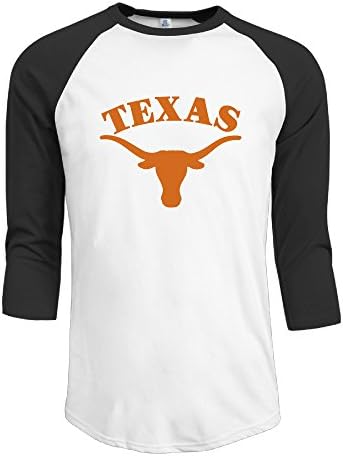 Men's Activewear 3/4 Sleeve Raglan Texas Longhorns Baseball Tees Black XL