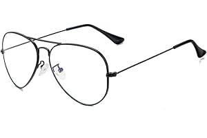 Gleyemor Blue Light Aviator Glasses for Women Men, Metal Frame Anti Blue Light Lens Computer Glasses