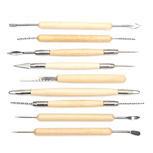 Skymore 30 pcs Ceramic Tool Kit , Pottery Clay Sculpture, Sculpting Tools Kit , Carving Modelling DIY Craft