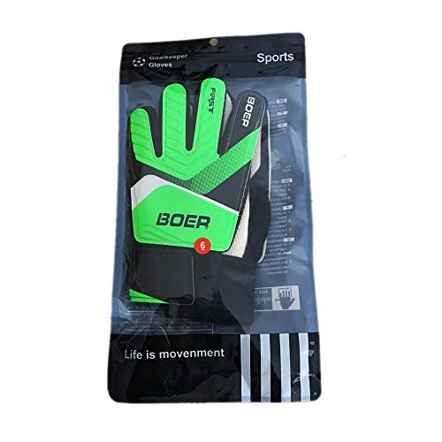 Kids Youth Soccer Goalkeeper Gloves Outdoor Entry Goalie Football Gloves for Girls and Boys, Durable and Comfortable (Green,#5)