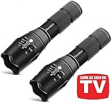 Tc1200 Tactical Flashlight with Magnetic Base Super Bright 1200 Lumens 5 Light Modes Zoomable XML T6 LED Flashlights Torch,2-Pack