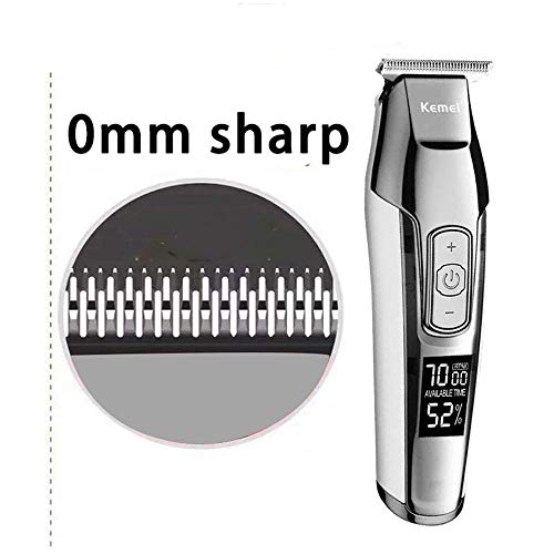 KEMEI Men's LCD Display Baldheaded Hair Clipper Professional Beard Hair Trimmer Tools Wireless Electric Haircut Cutter Machine Rechargeable Edger,Cordless and USB Rechargeable - Thumbnail 2