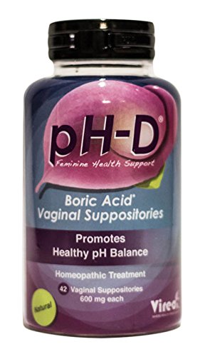 pH-D Feminine Health Support, Boric Acid Vaginal Suppositories, Bottle of 42 (600mg) pH-D Feminine Health Support, Boric Acid Vaginal Suppositories, Bottle of 42 (600mg)