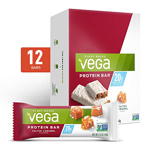 Vega 20g Protein Bar, Salted Caramel High Protein Vegan Protein Bars
