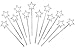 Kidsco Mini Fairy Star Princess Wands Pack of 12 - 5 Inches, Color Silver, Star Shape with Beads – for Kids, Birthday, Halloween, Princess, Costume, Themed Party, Prize