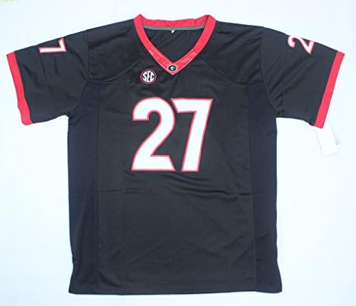 CRISGIORD Men's Georgia Bulldogs College Football NO.27 Nick Chubb Jersey XXL Black