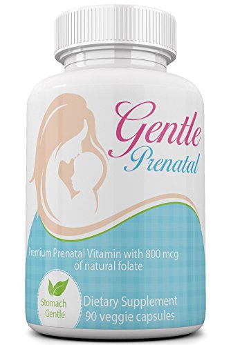 Gentle Prenatal Vitamins with Natural Folate (Methylfolate), Low Nausea Formula from Maternal Balance