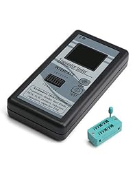 DROK 1.8" LCD multifunción Transistor Tester, Mega328 NPN PNP automático identificado Diodo resistencia inductor condensador Mos SCR Medidor ESR Checker detector, 12864 TFT Color LCD visualización Digital