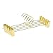 Jetdio Metal Heavy Duty Pants Skirt Slack Hangers,Trousers Hangers with Two Adjustable Non Slip Clips Hanger Rack Swivel Hook, 12 Pack, Gold